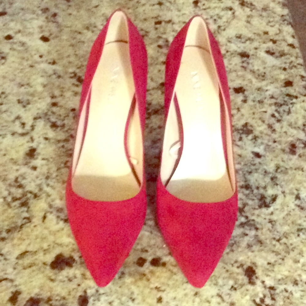 Red suede 9medium heels